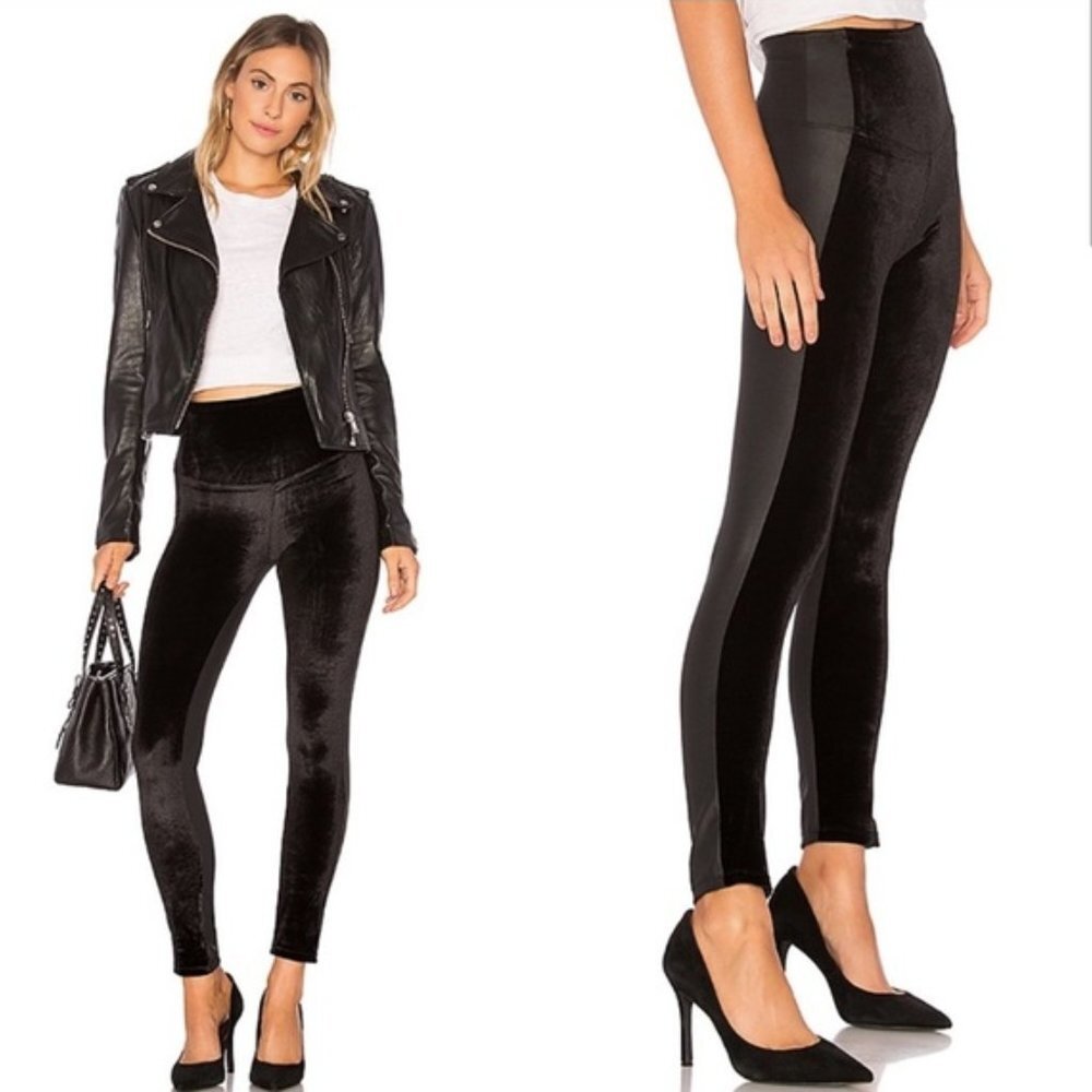 Yummy Velvet Control Top Leggings Cropped Length Dress Pant